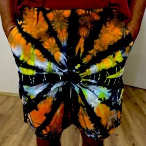 Ripndip tie dye cotton cargo shorts